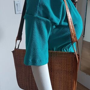Lord & Taylor Brown Woven Leather Shoulder Bag
